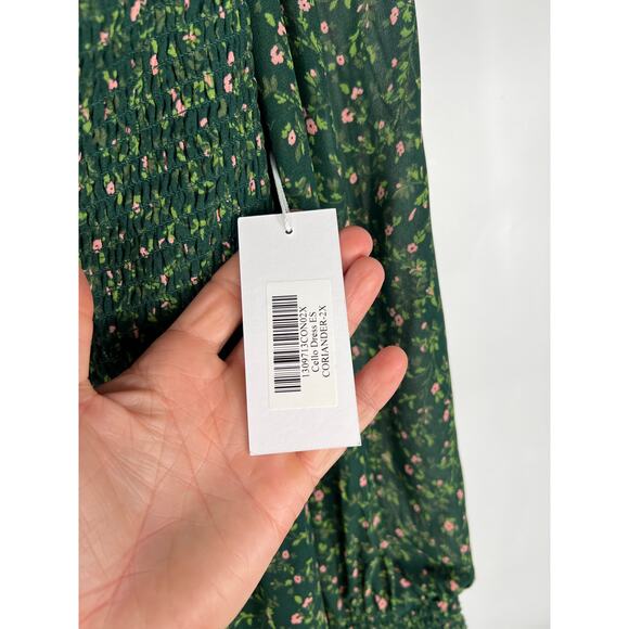 NWT Reformation Cello Midi Dress Coriander Coquette Cottage Core Floral Print 2X - Picture 5 of 10